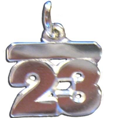 5MM 1/4" Double Number Charm - Sterling Silver Jewelry