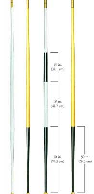 7' 6" Tapered Tournament Flagsticks (British Stripe Black / Yellow) from Par Aide - Set of 9