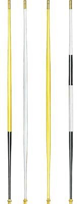 7 ft. 6 in. Tapered Fiberglass Tournament Flagsticks (Bright Yellow / Black)- Set of 9