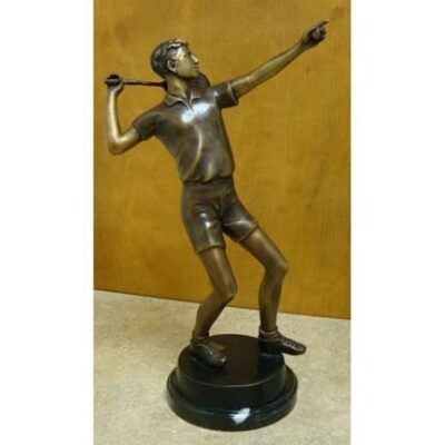 "Ace (Tabletop Tennis Player)" Bronze Garden Statue - Approx. 18" High