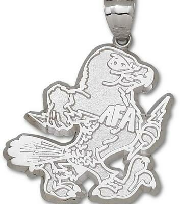 Air Force Academy Falcons Giant 1 5/8" W x 1 5/8" H "Falcon with AFA" Pendant - Sterling Silver Jewelry