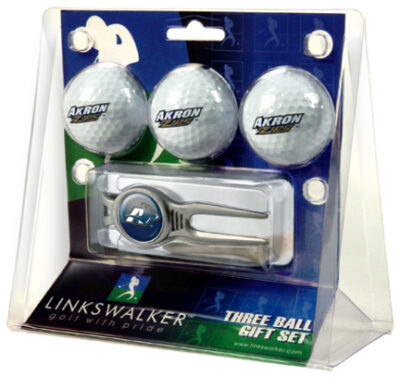 Akron Zips 3 Ball Golf Gift Pack with Kool Tool