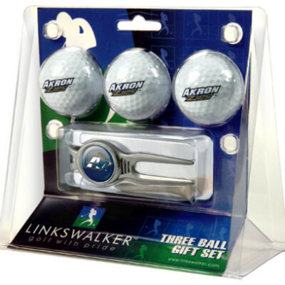 Akron Zips 3 Ball Golf Gift Pack with Kool Tool