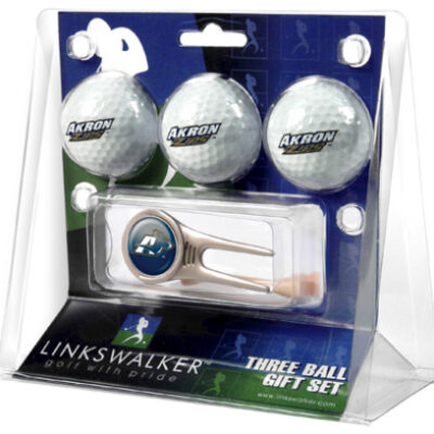 Akron Zips 3 Golf Ball Gift Pack with Cap Tool