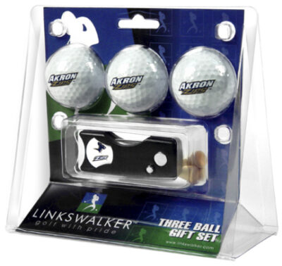 Akron Zips 3 Golf Ball Gift Pack with Spring Action Tool