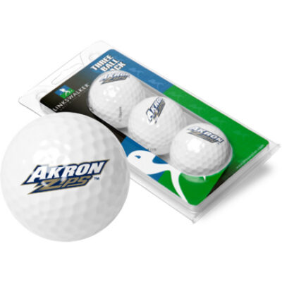 Akron Zips Top Flite XL Golf Balls 3 Ball Sleeve (Set of 3)