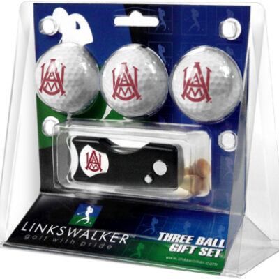 Alabama A & M Bulldogs 3 Golf Ball Gift Pack with Spring Action Tool