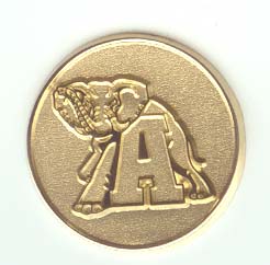 Alabama Crimson Tide "A Elephant" Ball Spot 1" Pendant - 10KT Gold Jewelry