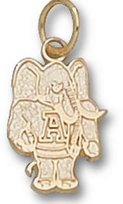 Alabama Crimson Tide "Al Elephant" 1/2" Charm - 10KT Gold Jewelry