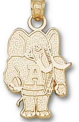 Alabama Crimson Tide "Al Elephant" 3/4" Pendant - 14KT Gold Jewelry