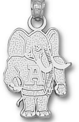 Alabama Crimson Tide "Al Elephant" 3/4" Pendant - Sterling Silver Jewelry