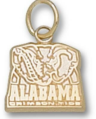 Alabama Crimson Tide "Alabama Elephant Logo" 3/8" Charm - 14KT Gold Jewelry