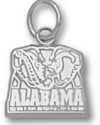 Alabama Crimson Tide "Alabama Elephant Logo" 3/8" Charm - Sterling Silver Jewelry