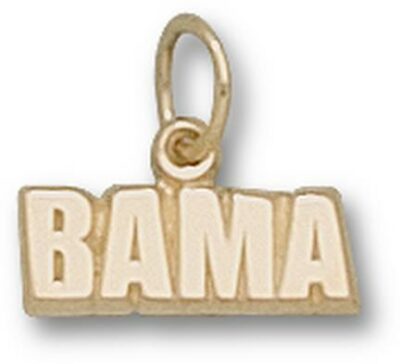 Alabama Crimson Tide "Bama" 3/16" Charm - 10KT Gold Jewelry