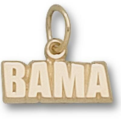 Alabama Crimson Tide "Bama" 3/16" Charm - 10KT Gold Jewelry