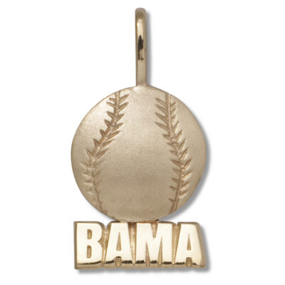 Alabama Crimson Tide "Bama Baseball" Pendant - 10KT Gold Jewelry