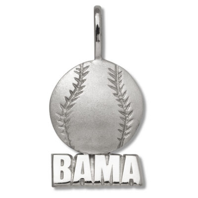 Alabama Crimson Tide "Bama Baseball" Pendant - Sterling Silver Jewelry