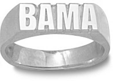 Alabama Crimson Tide "Bama" Men's Ring Size 10 1/2 - Sterling Silver Jewelry