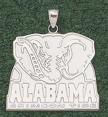 Alabama Crimson Tide Giant 1 3/4" W x 1 1/2" H "Alabama Elephant Logo" Pendant - 14KT Gold Jewelry