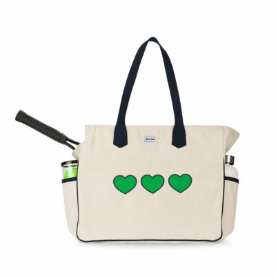 Ame & Lulu Love All Tennis Court Bag (Green Hearts)