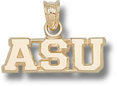 Appalachian State Mountaineers Horizontal "ASU" Pendant - 10KT Gold Jewelry