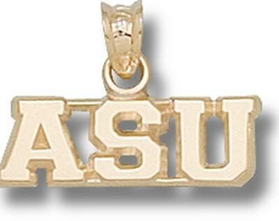 Appalachian State Mountaineers Horizontal "ASU" Pendant - 10KT Gold Jewelry