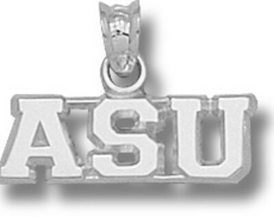 Appalachian State Mountaineers Horizontal "ASU" Pendant - Sterling Silver Jewelry