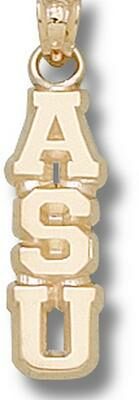 Appalachian State Mountaineers Vertical "ASU" Pendant - 10KT Gold Jewelry