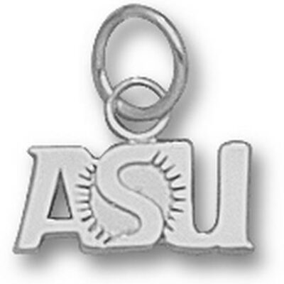 Arizona State Sun Devils "ASU Sunburst" 1/4" Charm - Sterling Silver Jewelry