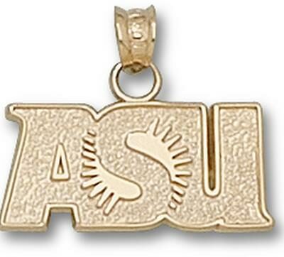 Arizona State Sun Devils "ASU Sunburst" 3/8" Pendant - 10KT Gold Jewelry