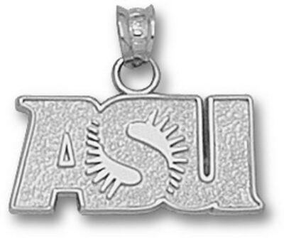 Arizona State Sun Devils "ASU Sunburst" 3/8" Pendant - Sterling Silver Jewelry