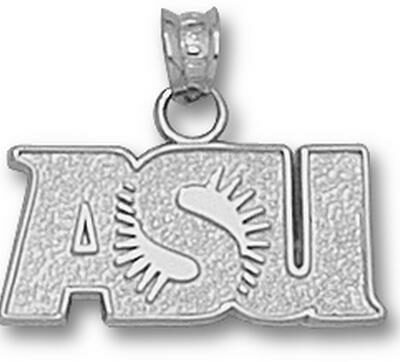 Arizona State Sun Devils "ASU Sunburst" 3/8" Pendant - Sterling Silver Jewelry