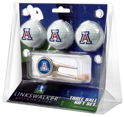 Arizona Wildcats 3 Golf Ball Gift Pack with Cap Tool