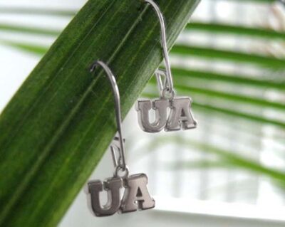 Arizona Wildcats 3/8" "UA" Dangle Earrings - Sterling Silver Jewelry