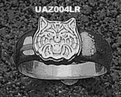 Arizona Wildcats "Wildcat Face" Ladies' Ring Size 6 3/4 - Sterling Silver Jewelry