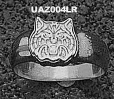 Arizona Wildcats "Wildcat Face" Ladies' Ring Size 6 3/4 - Sterling Silver Jewelry