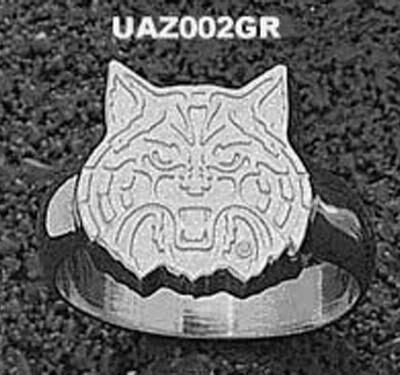 Arizona Wildcats "Wildcat Face" Men's Ring Size 10 1/2 - Sterling Silver Jewelry