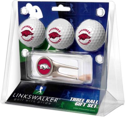 Arkansas Razorbacks 3 Golf Ball Gift Pack with Cap Tool