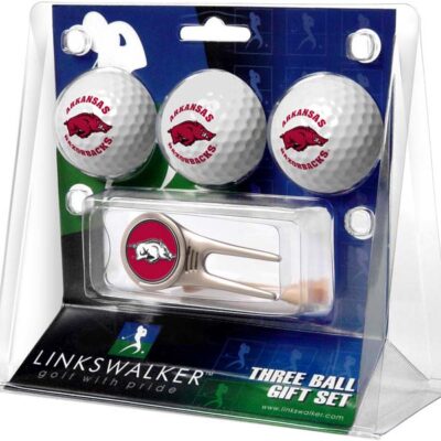 Arkansas Razorbacks 3 Golf Ball Gift Pack with Cap Tool