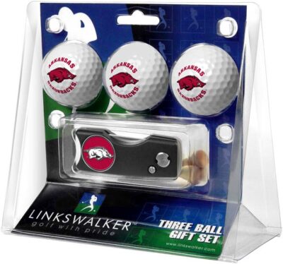 Arkansas Razorbacks 3 Golf Ball Gift Pack with Spring Action Tool