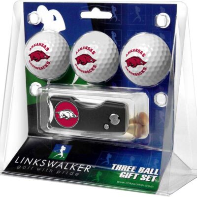 Arkansas Razorbacks 3 Golf Ball Gift Pack with Spring Action Tool