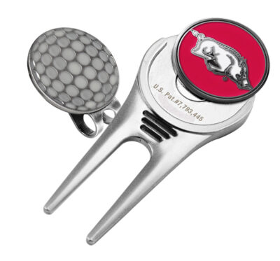 Arkansas Razorbacks Divot Tool Hat Clip with Golf Ball Marker (Set of 2)