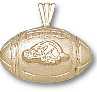 Arkansas Razorbacks "Football with Razorback" Pendant - 14KT Gold Jewelry