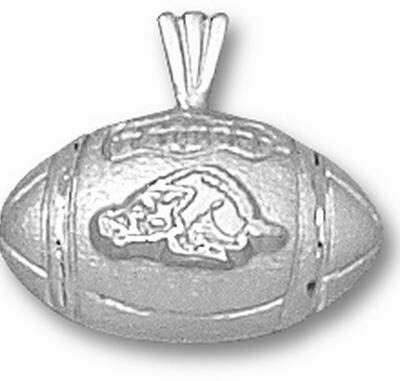 Arkansas Razorbacks "Football with Razorback" Pendant - Sterling Silver Jewelry