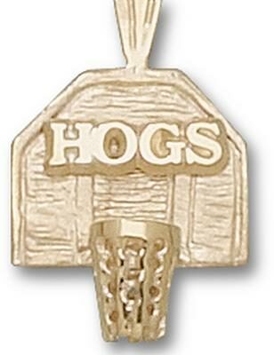 Arkansas Razorbacks "Hogs Basketball Backboard" Pendant - 10KT Gold Jewelry