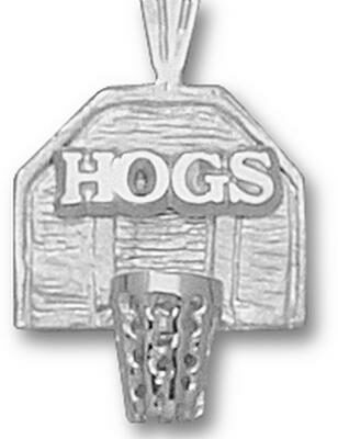 Arkansas Razorbacks "Hogs Basketball Backboard" Pendant - Sterling Silver Jewelry