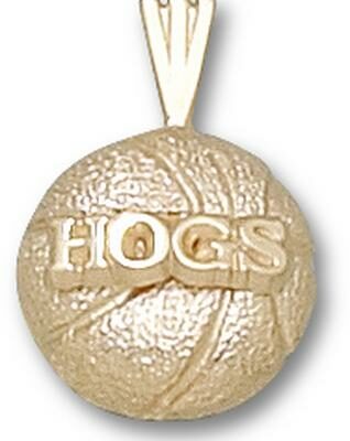 Arkansas Razorbacks "Hogs Basketball" Pendant - 10KT Gold Jewelry