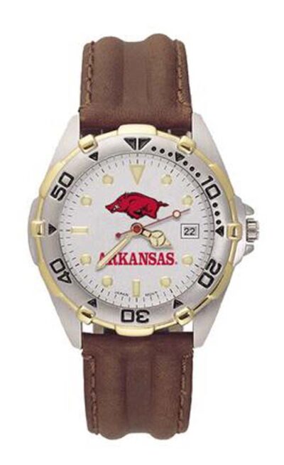 Arkansas Razorbacks "Razorback" All Star Watch with Leather Band - Men's