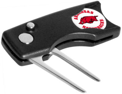 Arkansas Razorbacks Spring Action Divot Tool with Golf Ball Marker (Set of 2)