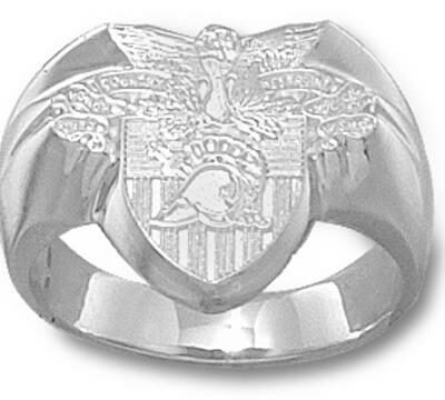 Army Black Knights "Seal" Men's Ring Size 10 1/4 - Sterling Silver Jewelry